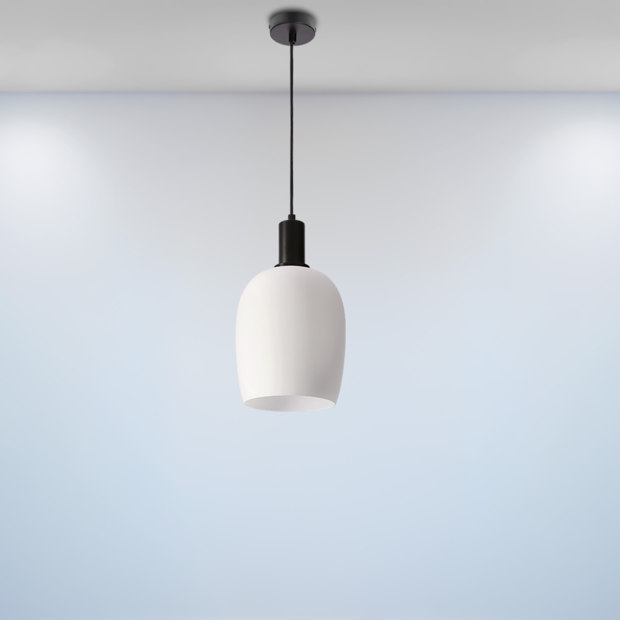 WOLKEN 1xE27/40W/230V hanglamp wit/zwart