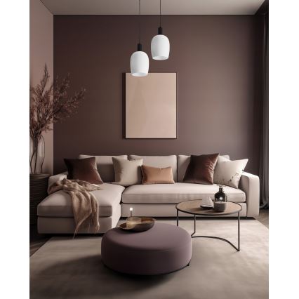 WOLKEN 1xE27/40W/230V hanglamp wit/zwart