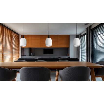 WOLKEN 1xE27/40W/230V hanglamp wit/zwart