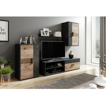 Woonwand BRICK bruin/zwart
