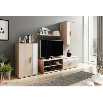 Woonwand BRICK sonoma eik/wit