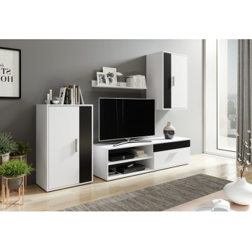 Woonwand BRICK wit/zwart