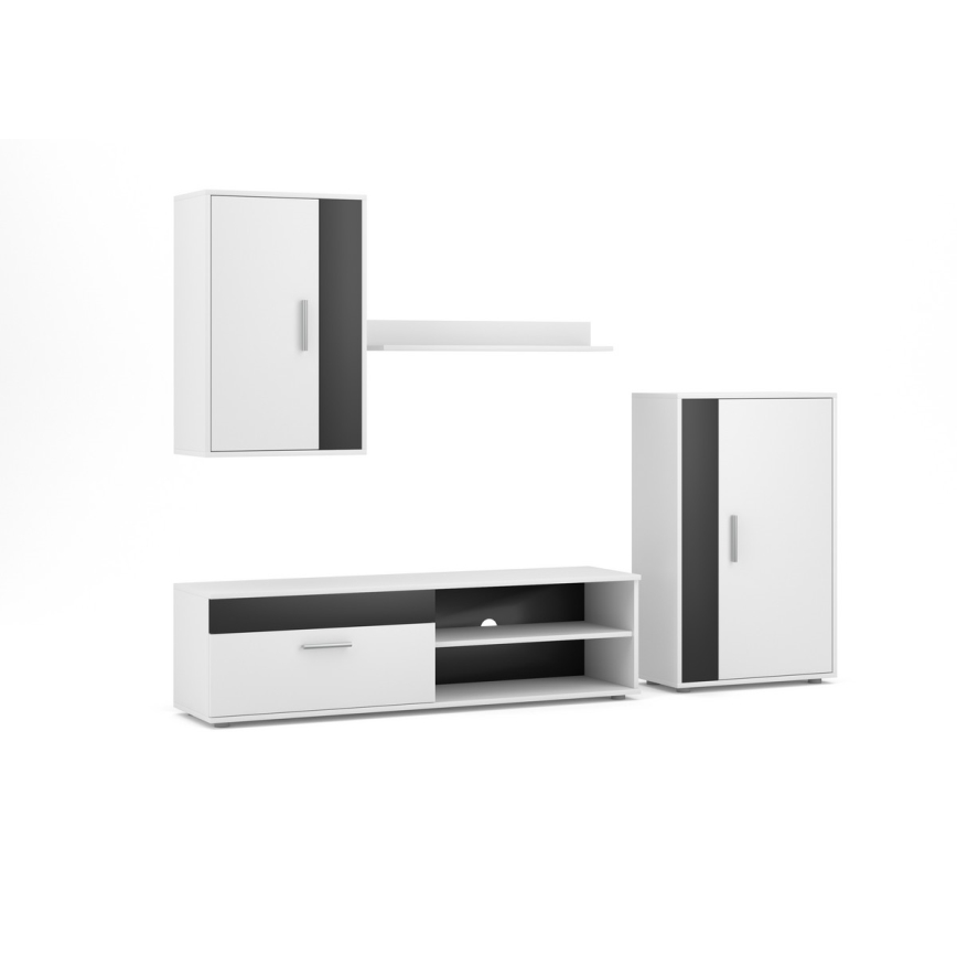Woonwand BRICK wit/zwart