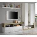 Woonwand LENOR wit/bruin