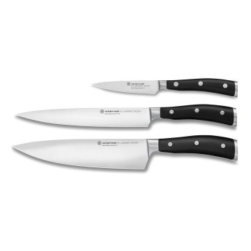 Wüsthof - CLASSIC IKON 3-delige set keukenmessen, zwart