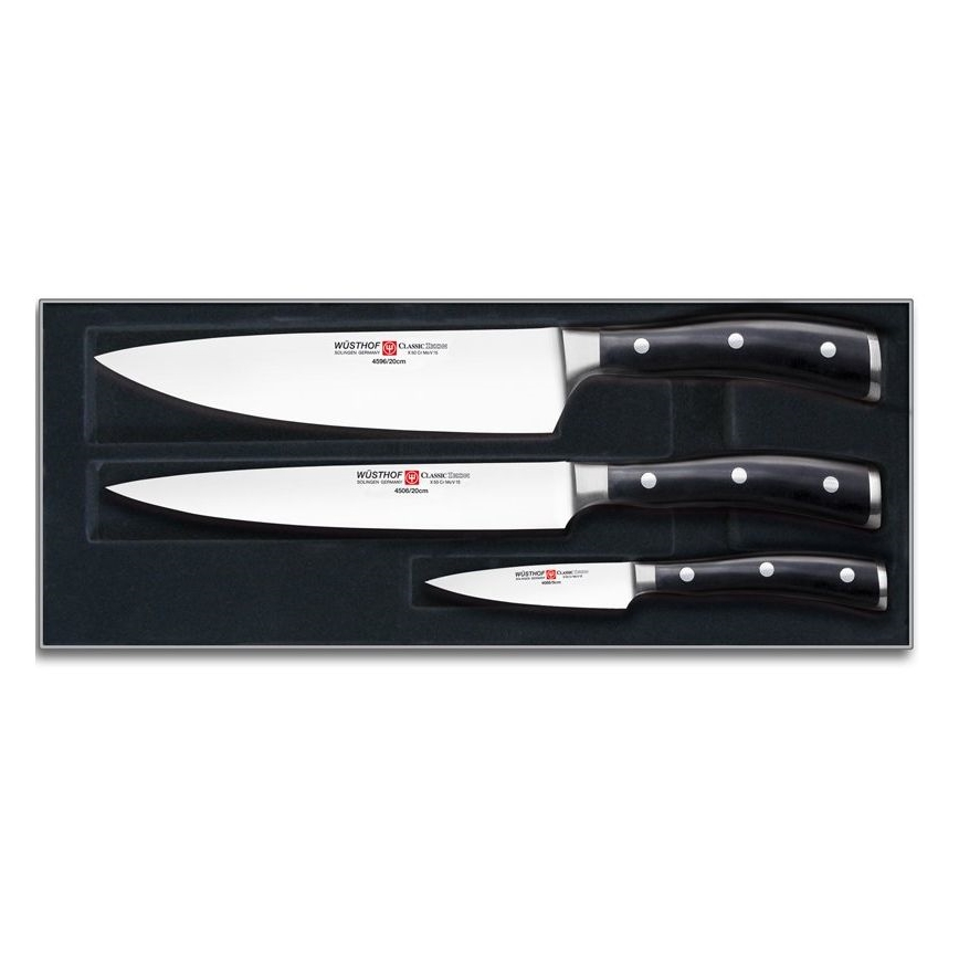 Wüsthof - CLASSIC IKON 3-delige set keukenmessen, zwart