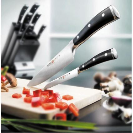 Wüsthof - Set keukenmessen in standaard CLASSIC IKON 7-delig essen/zwart