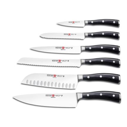 Wüsthof - Set keukenmessen in standaard CLASSIC IKON 7-delig essen/zwart