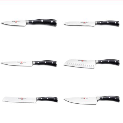 Wüsthof - Set keukenmessen in standaard CLASSIC IKON 7-delig essen/zwart