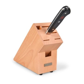 Wüsthof - CLASSIC koksmes 20 cm in beukenhouten standaard, beige