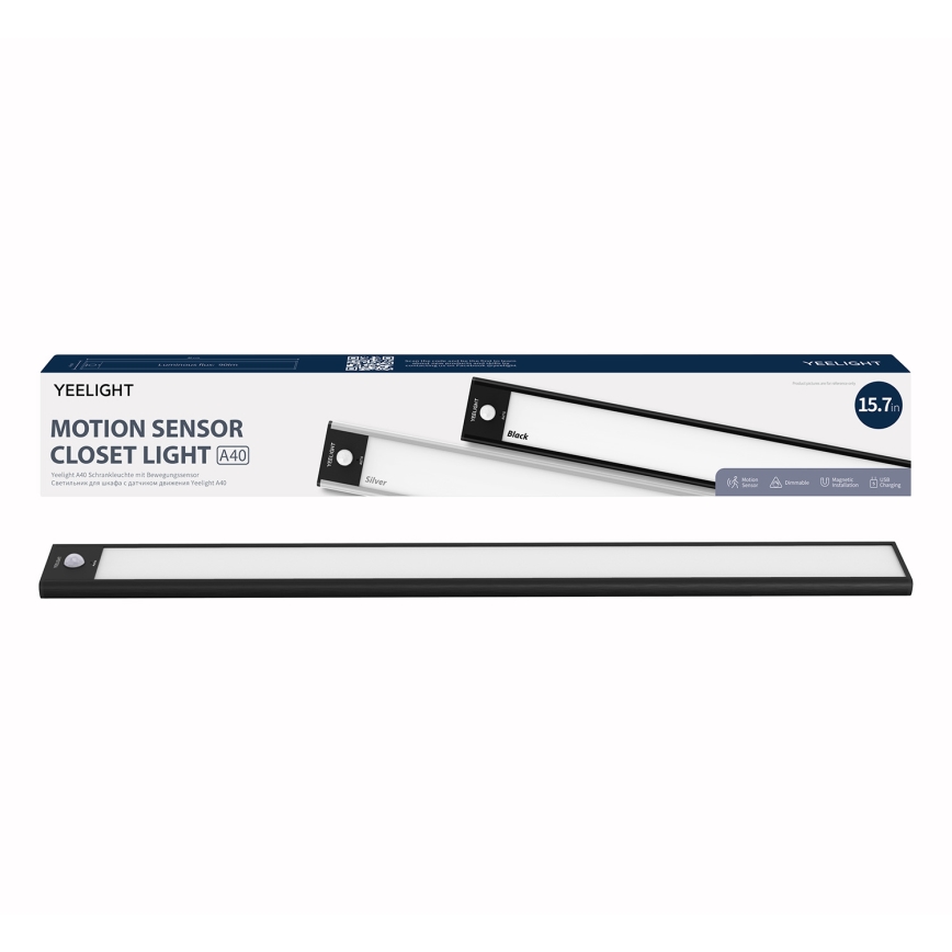 Yeelight - LED Dimbare oplaadbare meubelverlichting met sensor LED/2,3W/1500 mAh 4000K 40 cm zwart