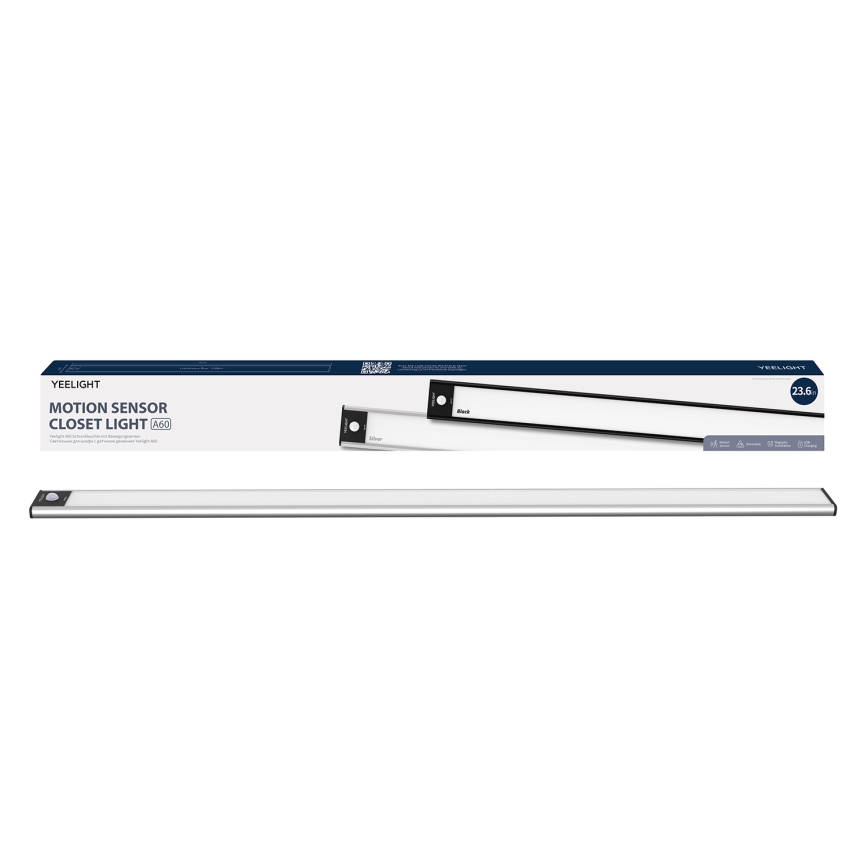 Yeelight - LED Dimbare oplaadbare meubelverlichting met sensor LED/2,4W/2200 mAh 4000K 60 cm zilver