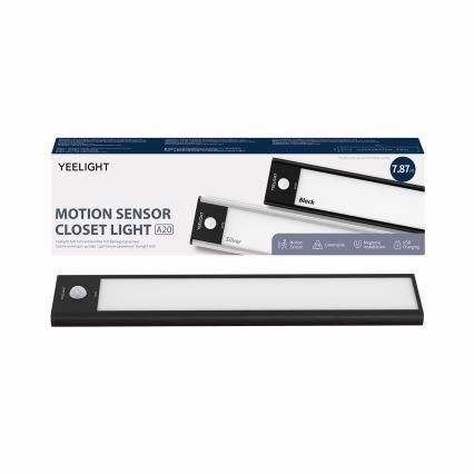 Yeelight - LED dimbaar oplaadbaar meubelverlichting met sensor LED/1,8W/1100 mAh 4000K 20 cm zwart