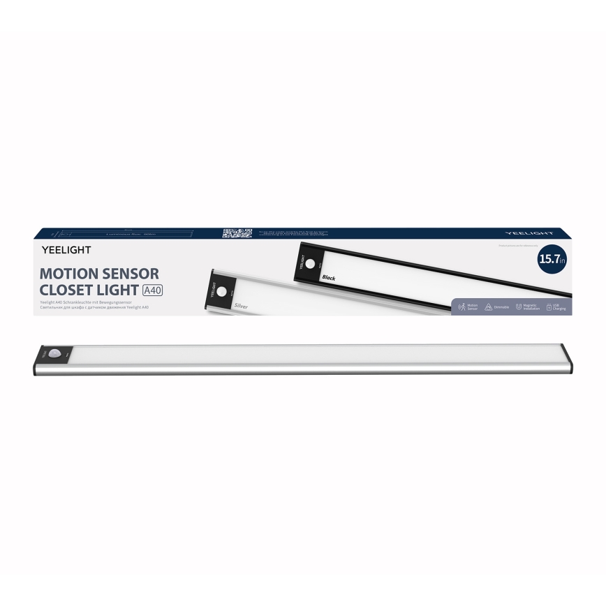 Yeelight - LED dimbaar oplaadbaar meubelverlichting met sensor LED/2,3W/1500 mAh 4000K 40 cm zilver