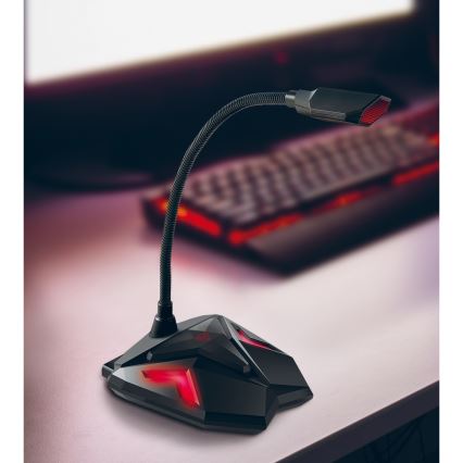 Yenkee - LED Gaming USB microfoon 5V zwart/rood