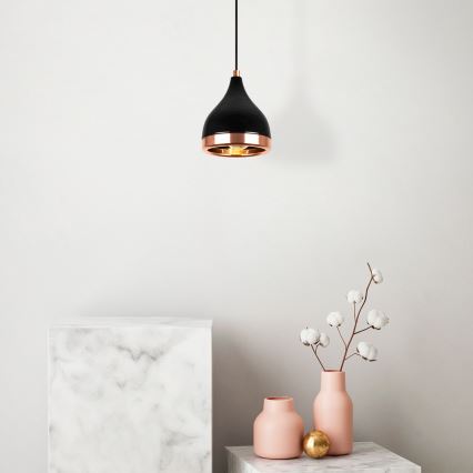 YILDO Hanglamp 1xE27/40W/230V zwart/koper