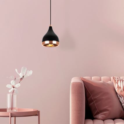YILDO Hanglamp 1xE27/40W/230V zwart/koper