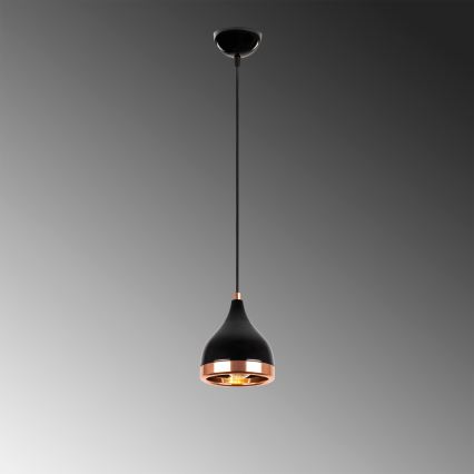 YILDO Hanglamp 1xE27/40W/230V zwart/koper
