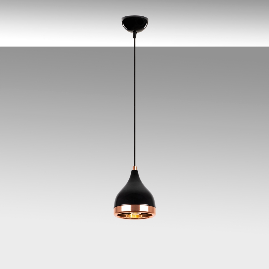 YILDO Hanglamp 1xE27/40W/230V zwart/koper