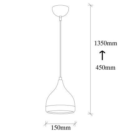 YILDO Hanglamp 1xE27/40W/230V zwart/koper