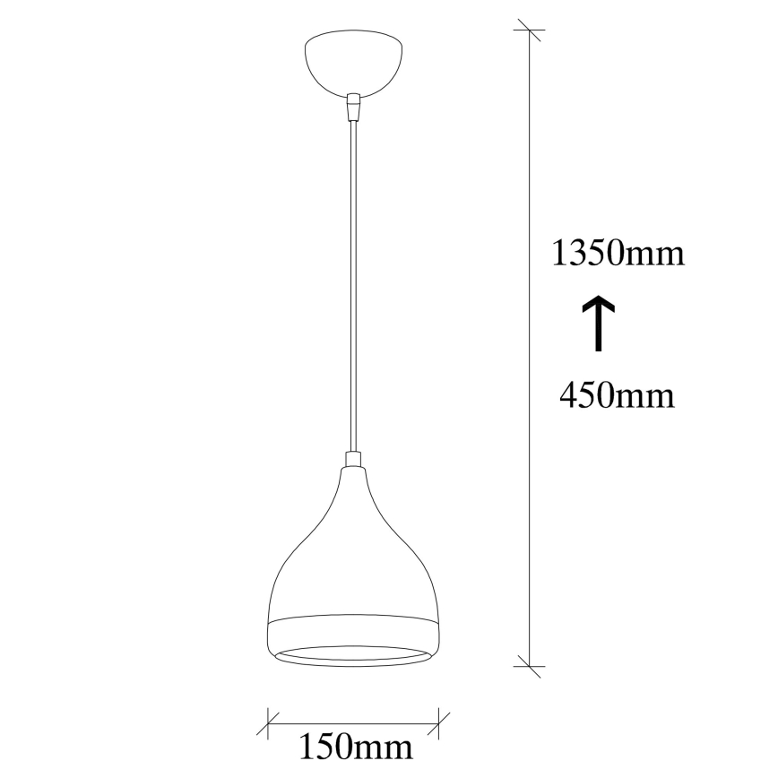 YILDO Hanglamp 1xE27/40W/230V zwart/koper