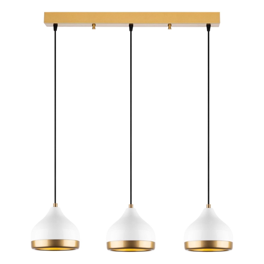 YILDO hanglamp 3xE27/40W/230V wit/goud