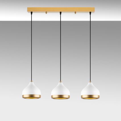 YILDO hanglamp 3xE27/40W/230V wit/goud
