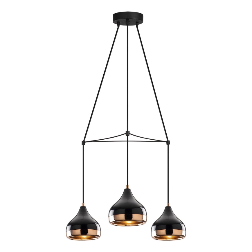 YILDO hanglamp 3xE27/40W/230V zwart/koper