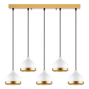 YILDO hanglamp 5xE27/40W/230V wit/goud