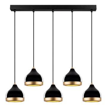 YILDO hanglamp 5xE27/40W/230V zwart/goud
