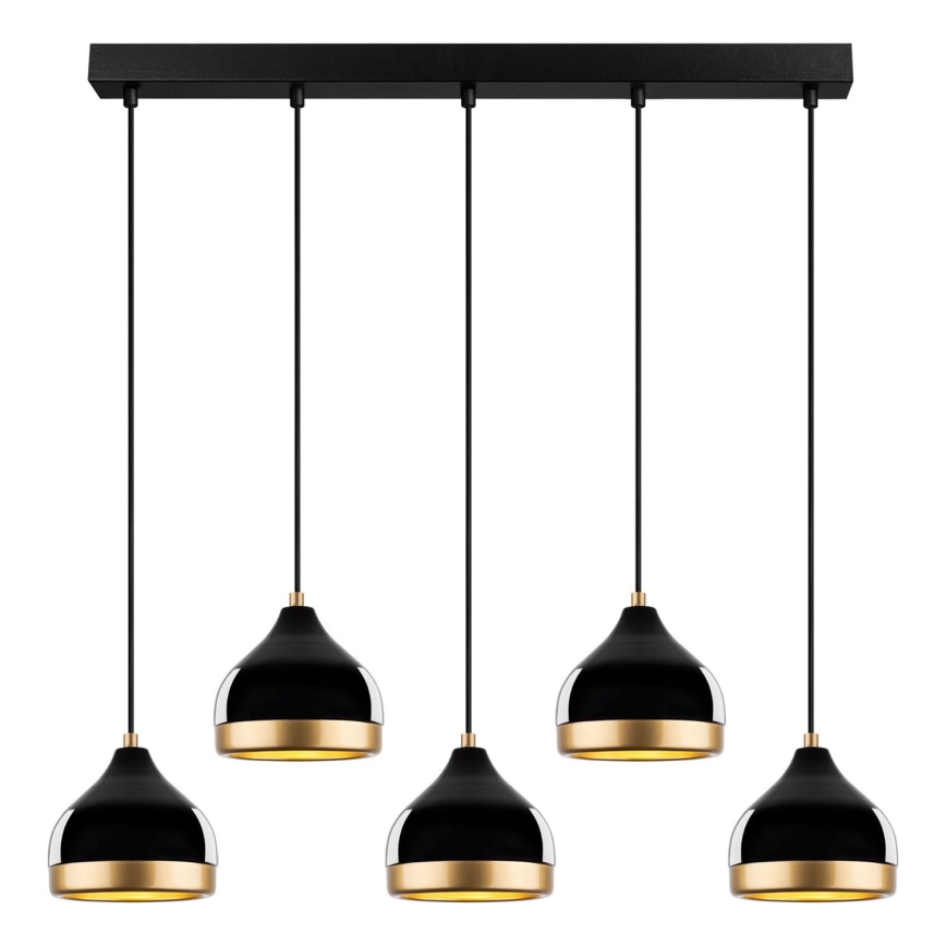 YILDO hanglamp 5xE27/40W/230V zwart/goud