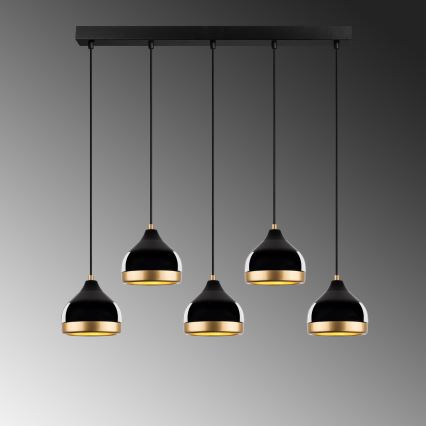 YILDO hanglamp 5xE27/40W/230V zwart/goud