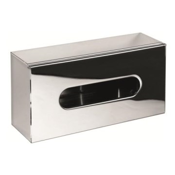 Zakdoekdispenser 25x13 cm, roestvrij staal/zilver