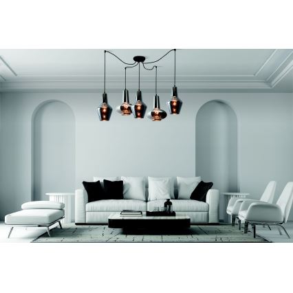 Zambelis 17150 - Hanglamp aan een koord 5xE27/40W/230V spin