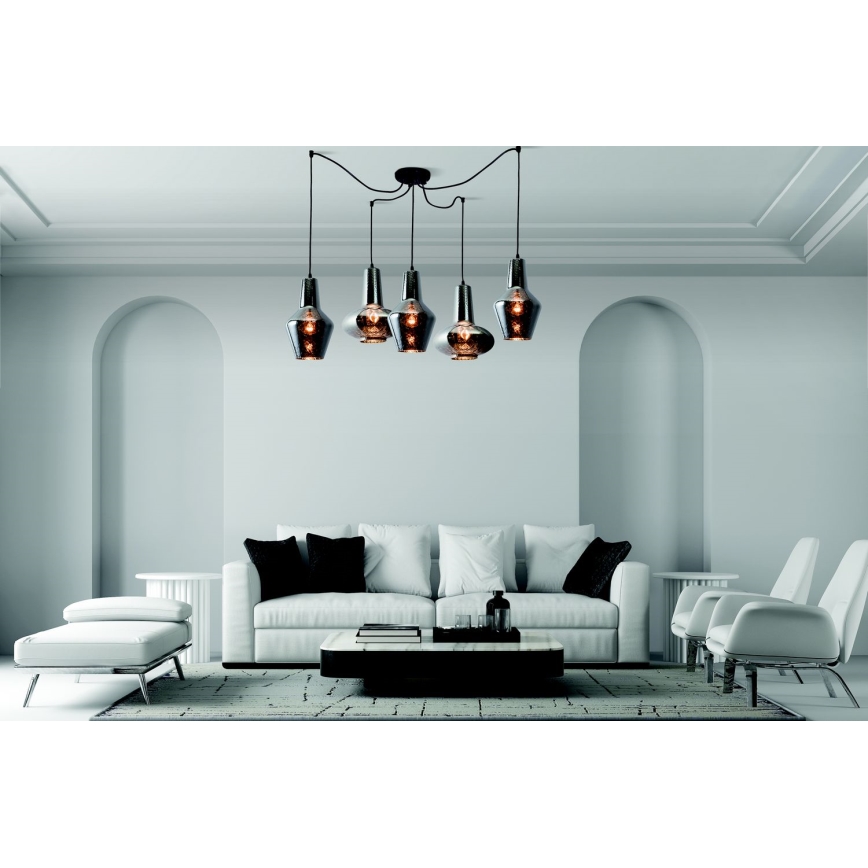 Zambelis 17150 - Hanglamp aan een koord 5xE27/40W/230V spin