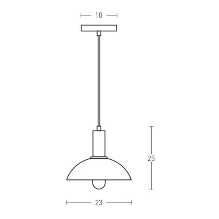 Zambelis 180052 - Hanglamp aan een koord 1xE27/40W/230V zwart