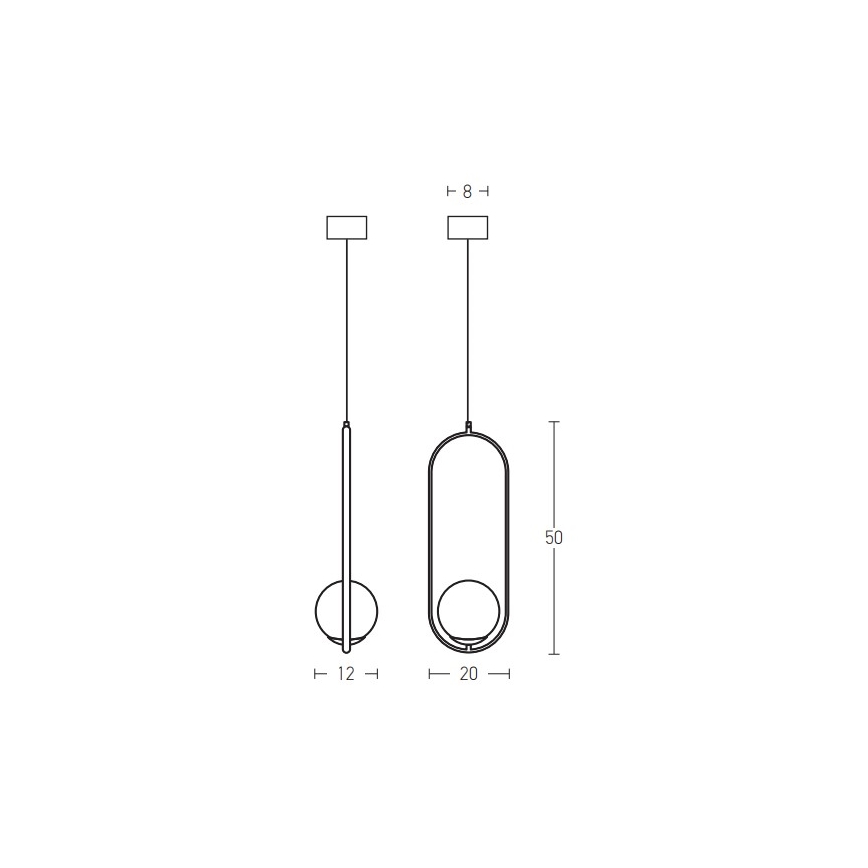 Zambelis 18142-BR - Hanglamp aan een koord 1xG9/9W/230V