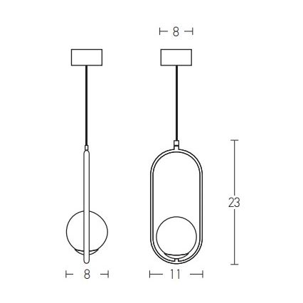 Zambelis 18143 - Hanglamp aan een koord 1xG9/25W/230V