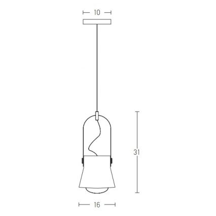 Zambelis 18192 - Hanglamp aan een koord 1xE27/40W/230V zwart