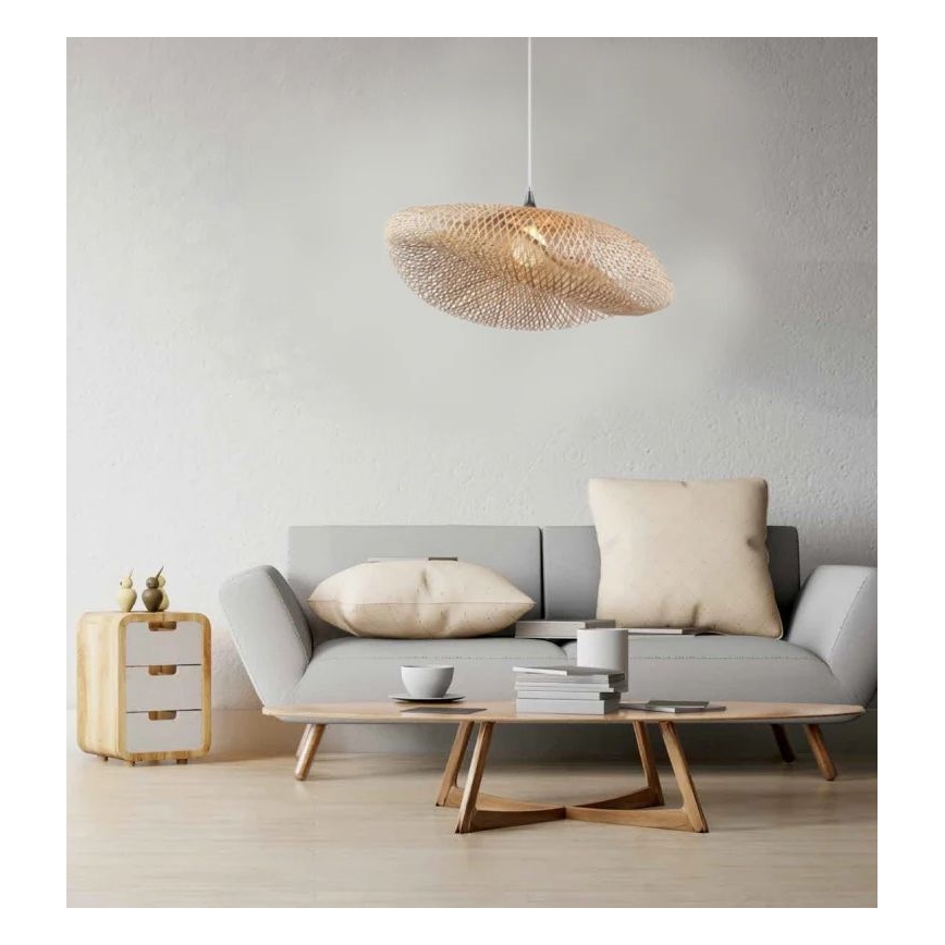 Zambelis 19103 - Hanglamp aan een koord 1xE27/40W/230V bamboe/beige