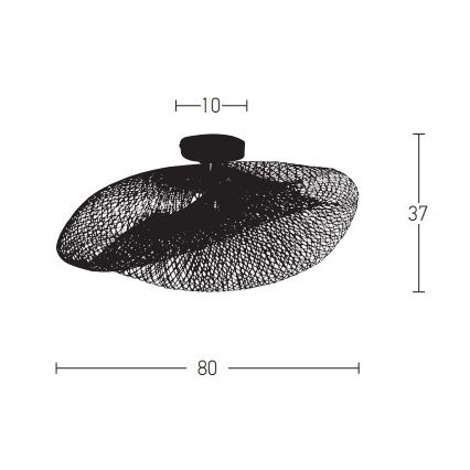 Zambelis 19109 - Bevestigde hanglamp 1xE27/40W/230V bamboe/zwart