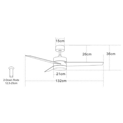 Zambelis 19134 - LED-plafondventilator LED/15W/230V 3000/4000/6000K mat chroom + afstandsbediening