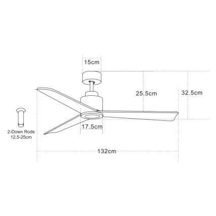 Zambelis 19136-B - Plafondventilator + afstandsbediening