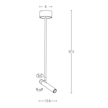 Zambelis 1920 - LED Hanglamp met vaste pendel LED/4,2W/230V wit