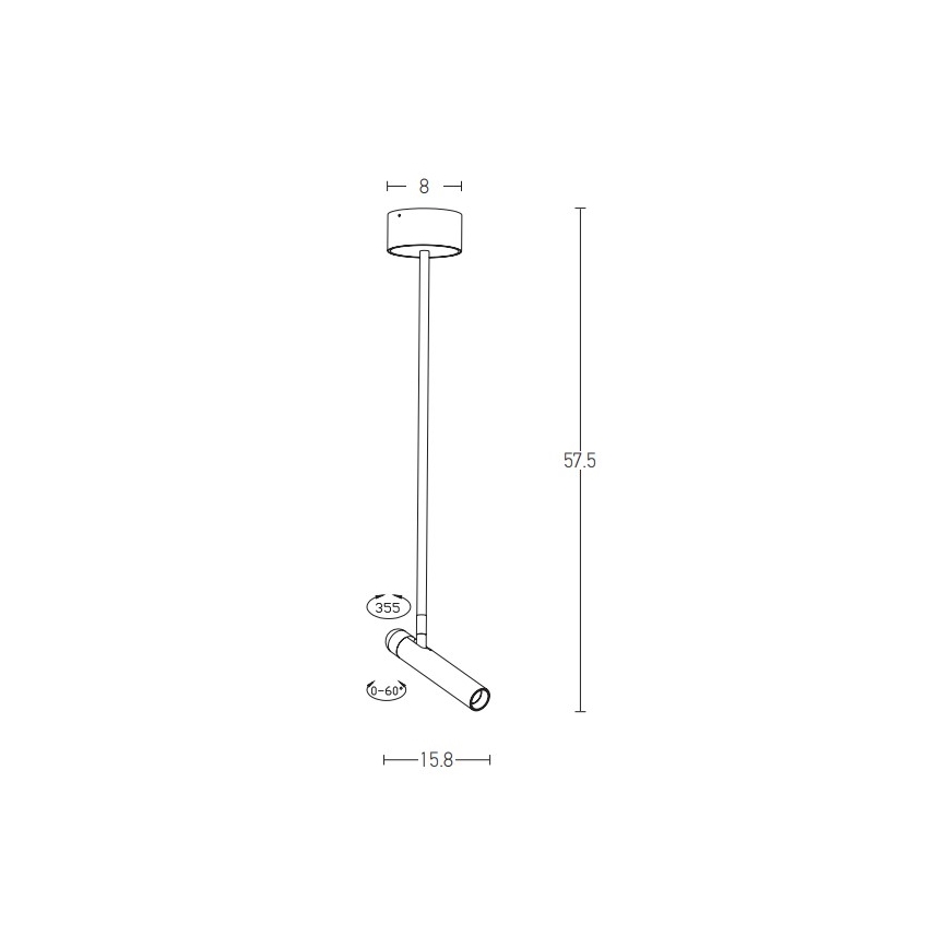 Zambelis 1920 - LED Hanglamp met vaste pendel LED/4,2W/230V wit