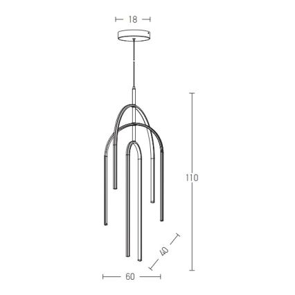 Zambelis 1931 - Dimbare LED hanglamp aan een koord LED/80W/230V goud