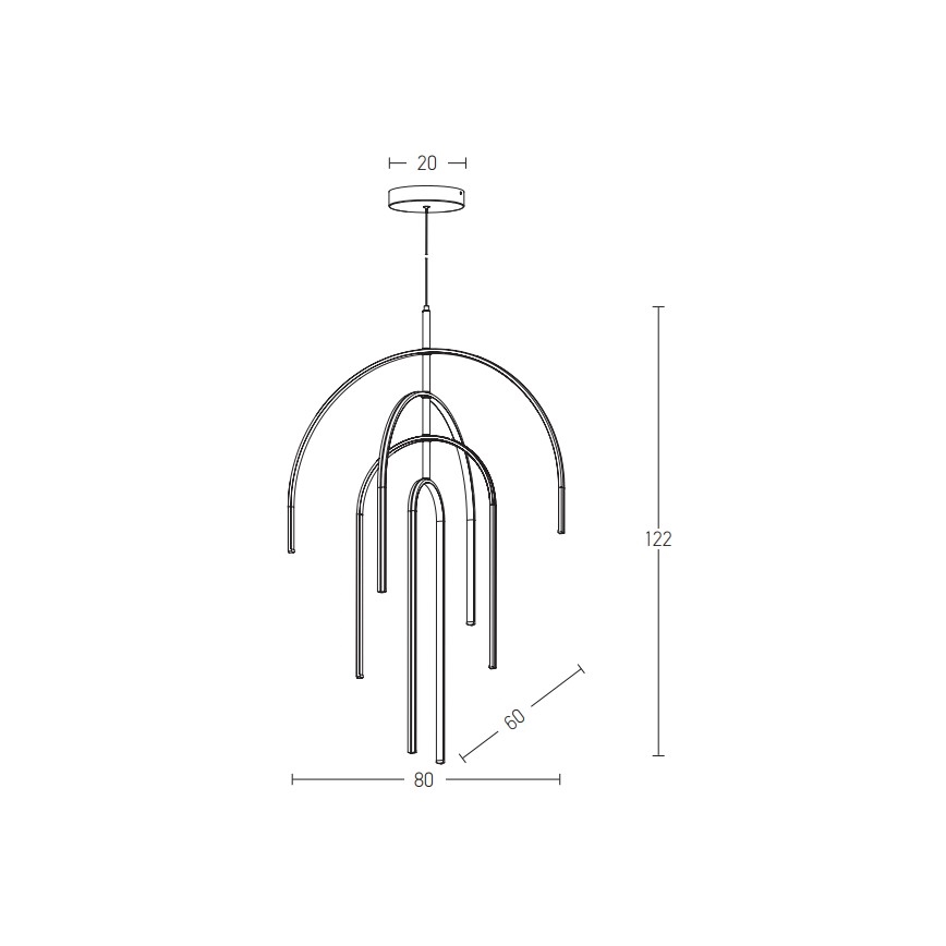 Zambelis 1933 - Dimbare LED hanglamp aan een koord LED/96W/230V goud