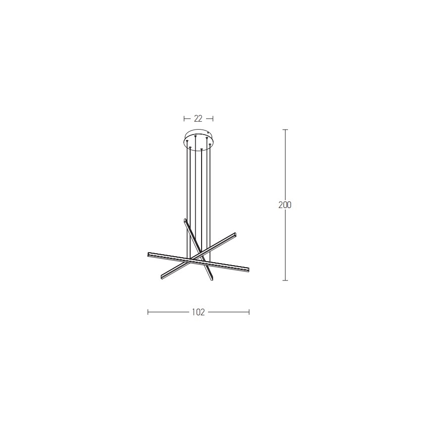 Zambelis 1947 - Dimbare LED hanglamp aan een koord LED/48W/230V zwart