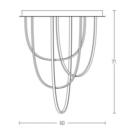 Zambelis 1951 - LED dimbare opbouwlamp LED/80W/230V zwart