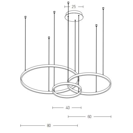 Zambelis 1956-D - Dimbare LED hanglamp aan een koord LED/136W/230V